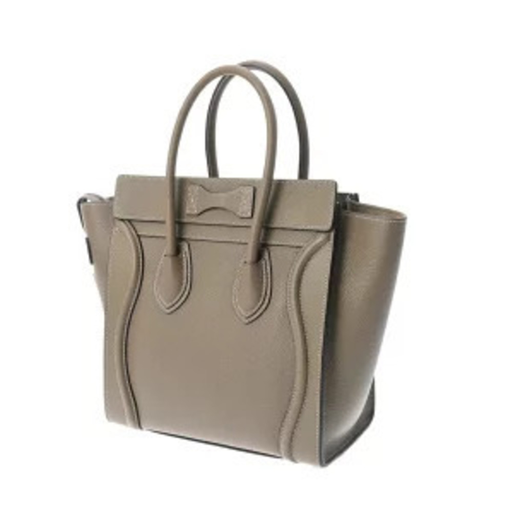 Celine Leather Calf Suri Luggage Drummed Handbag